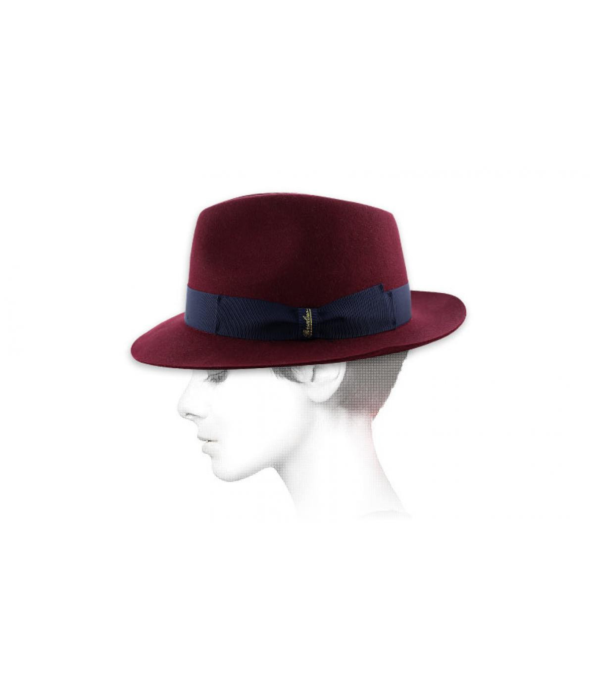 burgundy borsalino hat Burgundy fur felt hat